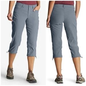 Eddie Bauer Grey Rainier Capris Cropped Hiking Pants, size 8